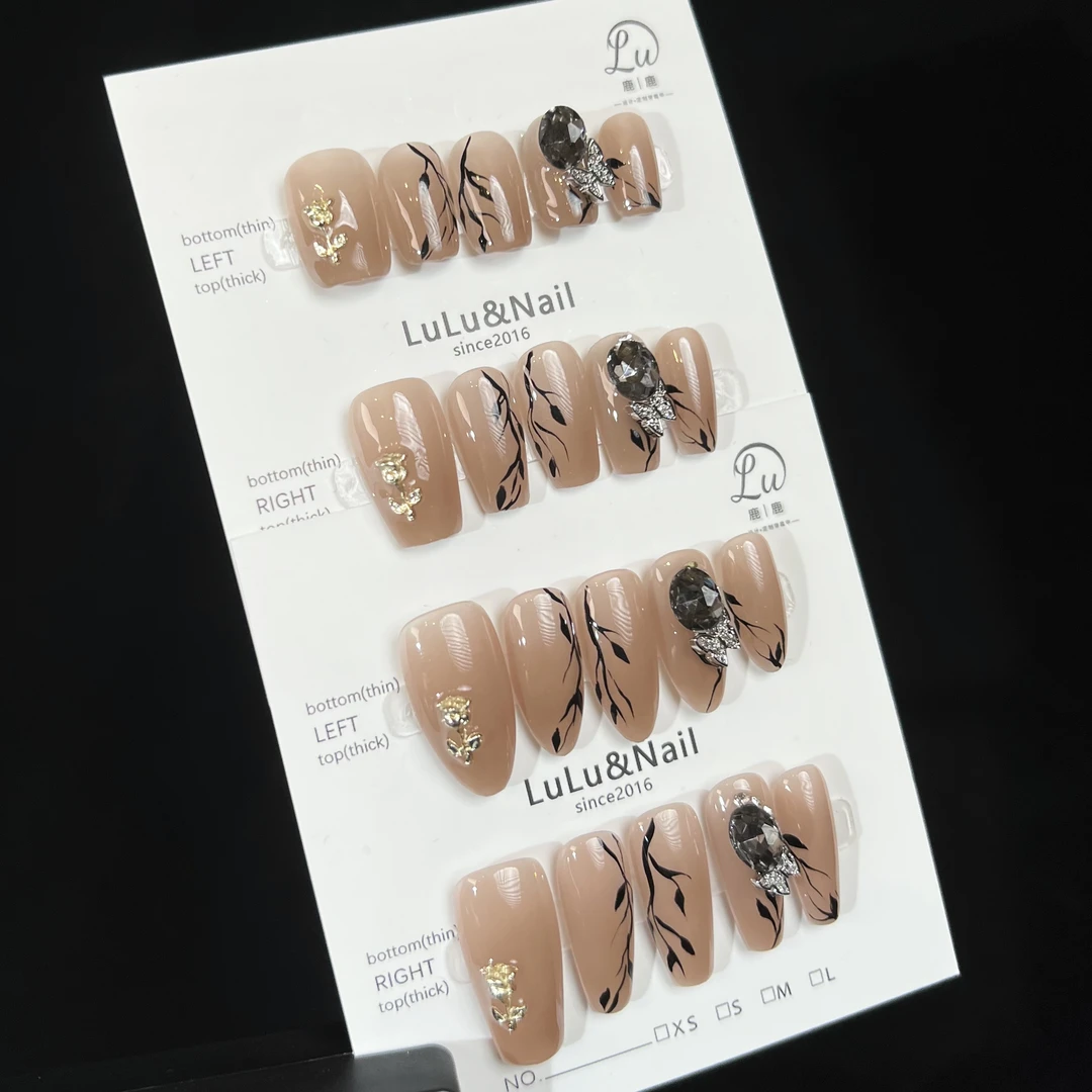 【一叶知秋-孤品微瑕NO退换补】鹿鹿家-纯手工穿戴甲