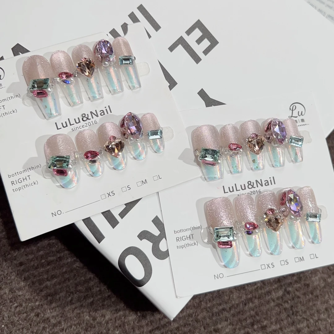【七彩琉璃-孤品微瑕NO退换补】鹿鹿家-纯手工穿戴甲