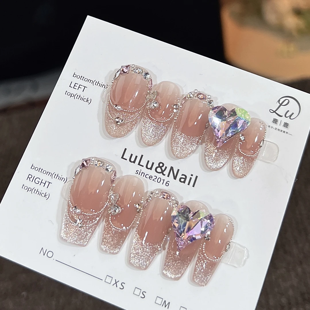 【仙女座-施华歪心-孤品NO退换补】鹿鹿家-纯手工穿戴甲