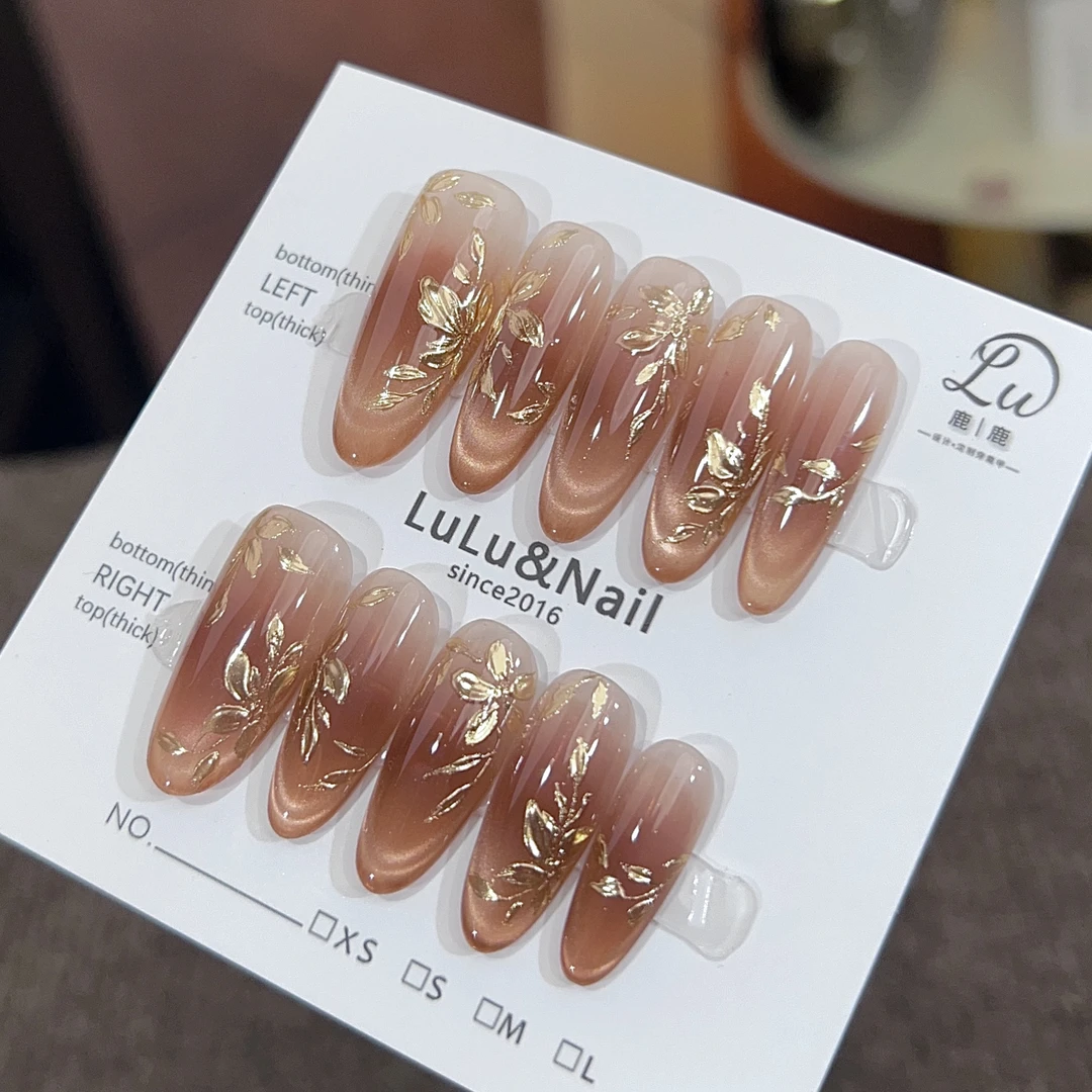 【金枝玉叶-孤品微瑕NO退换补】鹿鹿家-纯手工穿戴甲