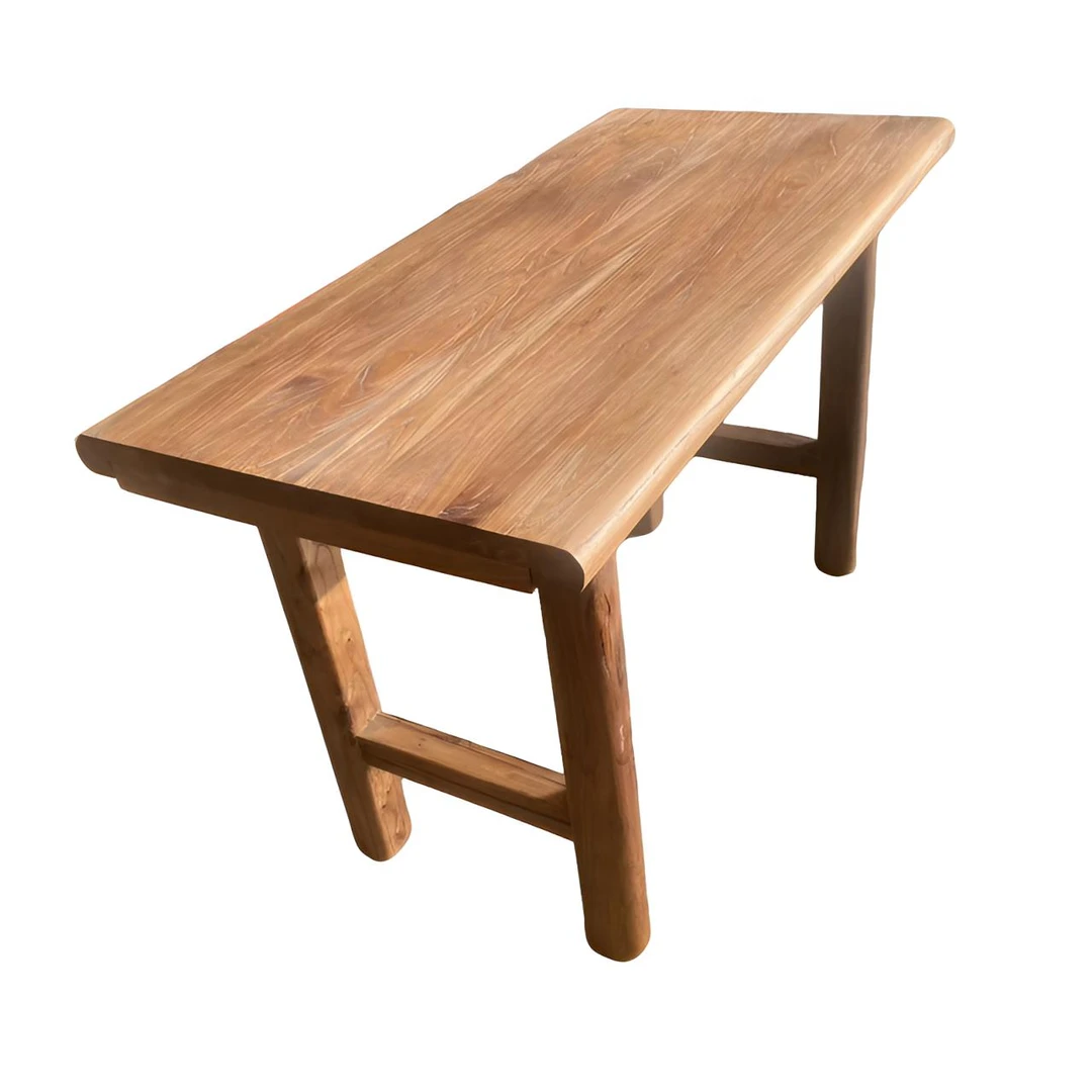 孤品清货链接一物一拍 老榆木拆房梁木圆腿长桌微瑕清仓