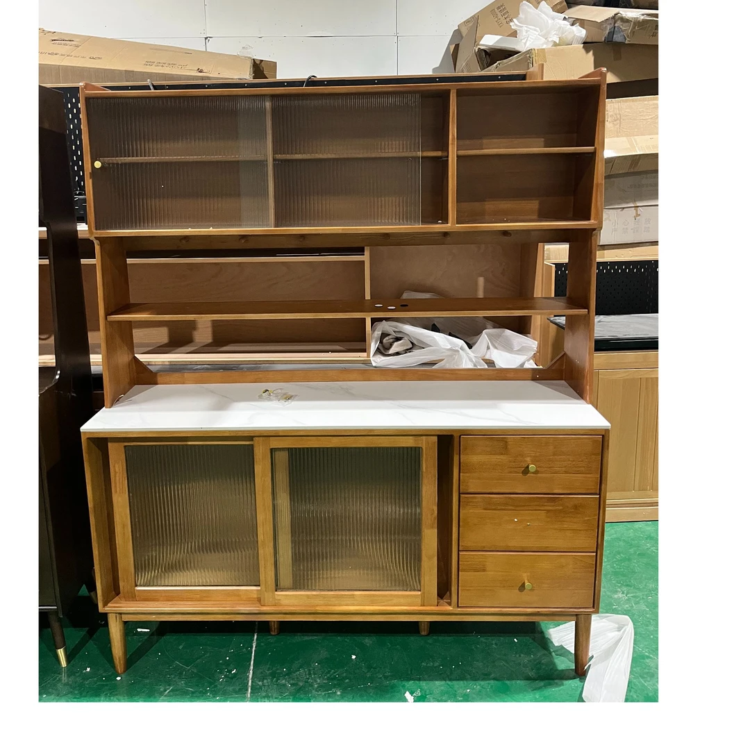 【清尾货】实木餐边柜餐桌一体高柜客厅靠墙置物柜酒柜