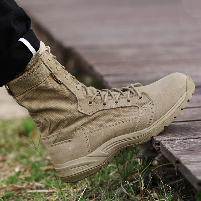 IODSON超轻陆战靴休闲保安靴减震防沙战术靴马格南高帮户外徒步鞋