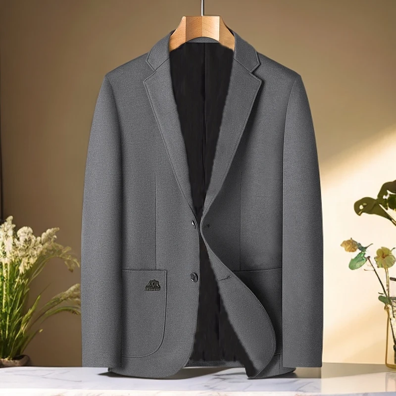断码清仓-秋冬季男士高端羊毛轻商务轻奢简约休闲西服（6650）