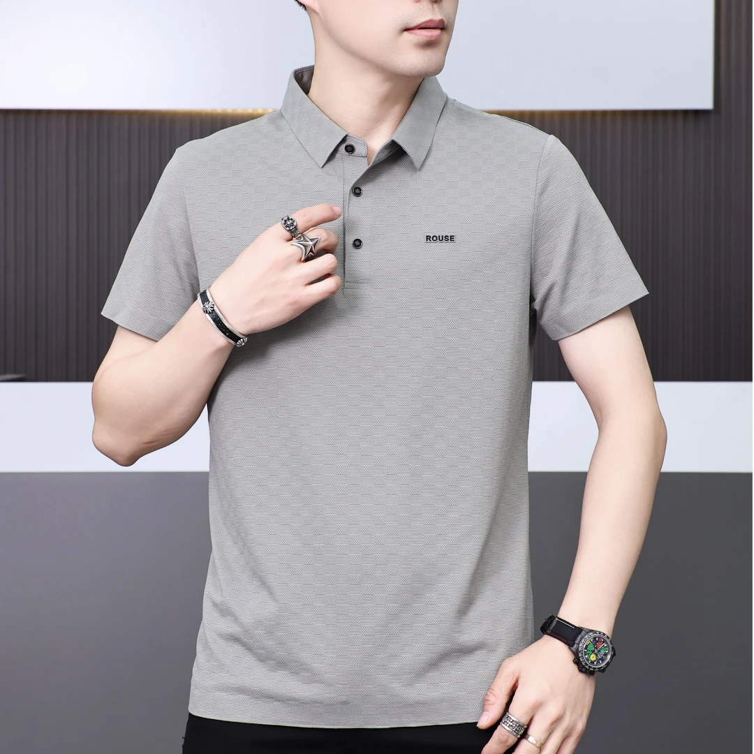 夏季男士轻奢全无痕柔软亲肤简约休闲polo衫（630）