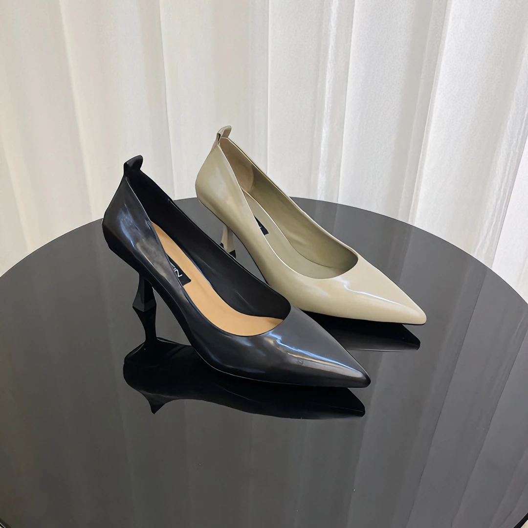 ORIGIN/起源细跟头层牛皮气质女人味中跟鞋春季尖头百搭浅口788-2