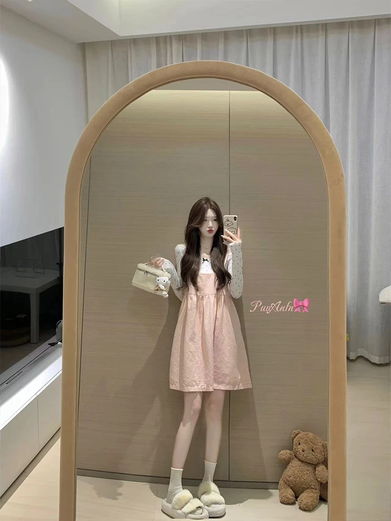 PuuAnfn【粉色梦蝶】T恤~显瘦气质小众ins设计感长袖上衣~省心穿搭