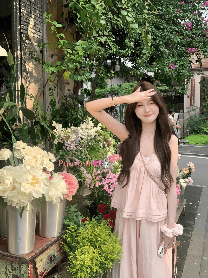 PuuAnfn【绮梦少女】休闲时尚百搭气质透气套装 P40441076