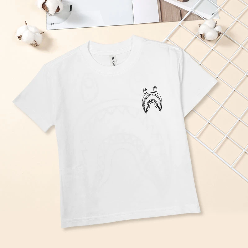 4126【夜光鲨鱼】儿童夏季宽松潮流短袖