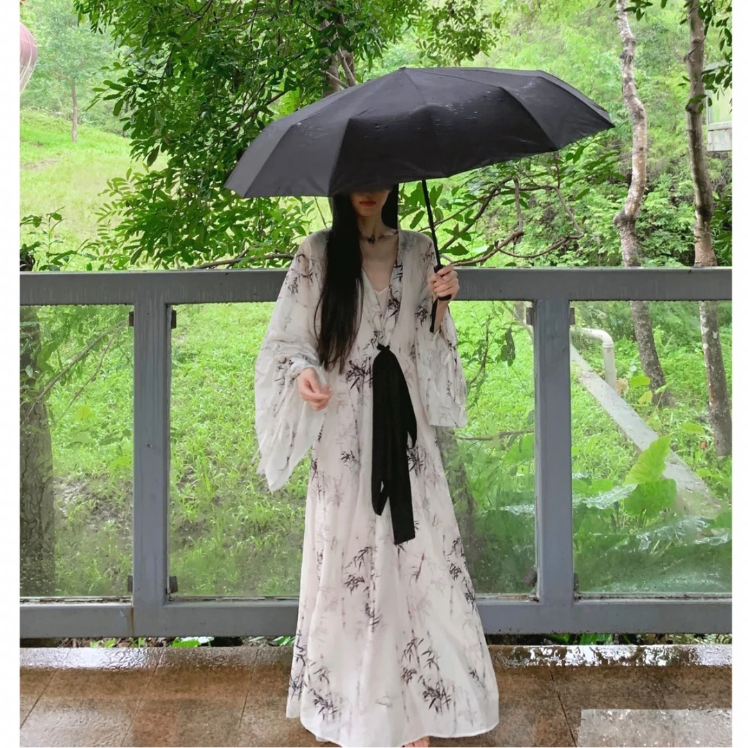 2025夏季新款重工设计感重工提花印花连衣裙长裙+吊带裙两件套