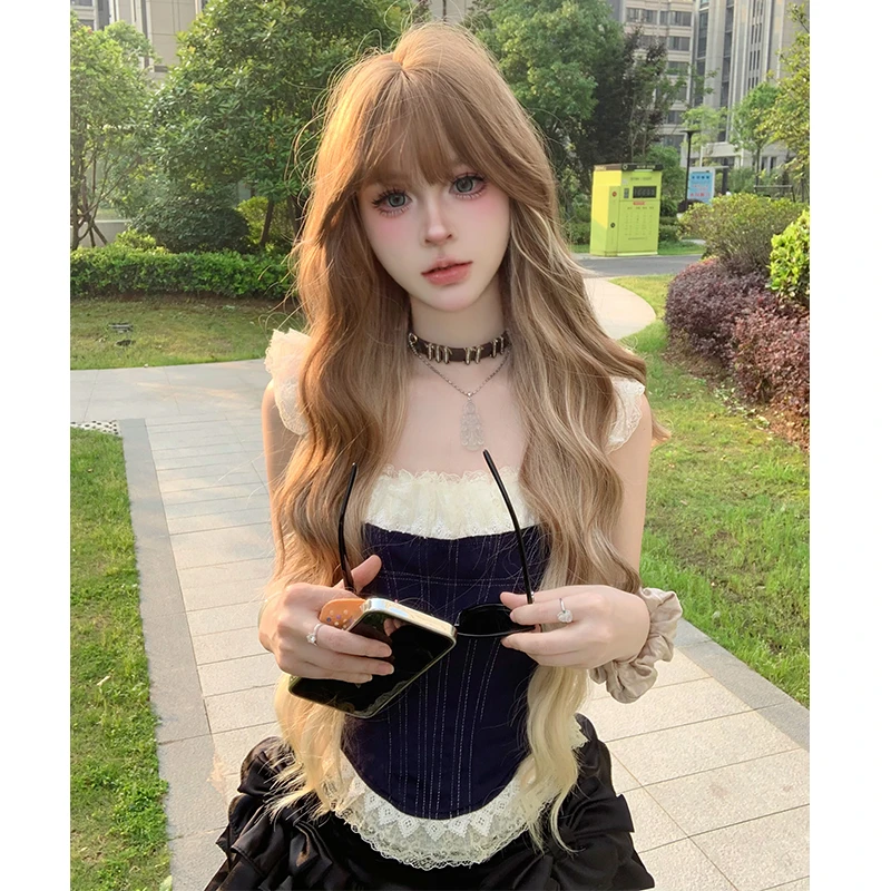 【刘海雨琦】巴黎画染渐变金齐留海假发全头套舒适佩戴辣妹逼真70cm