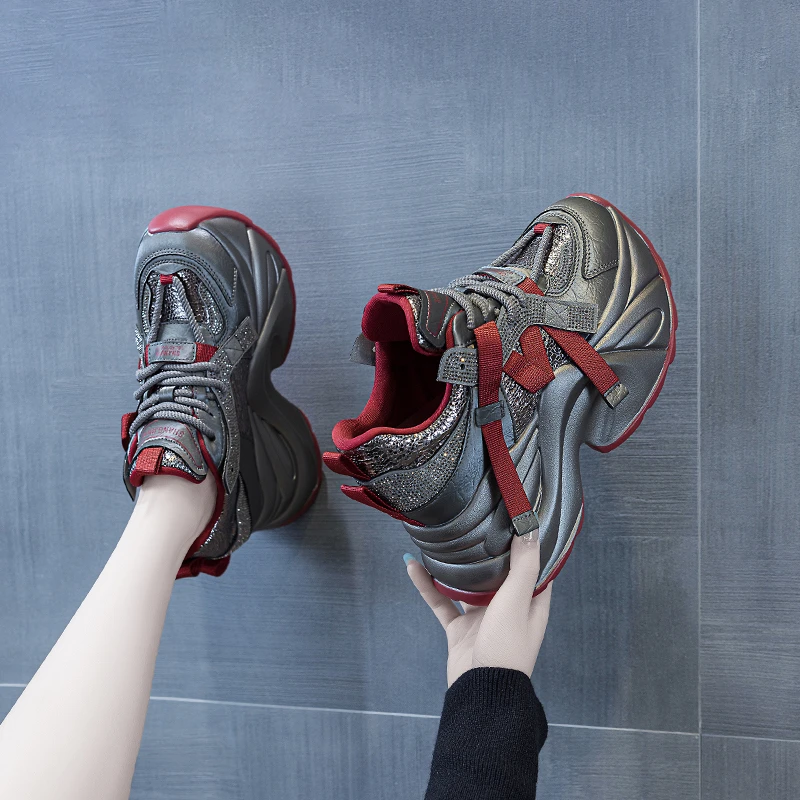 增高9cm老爹鞋女2024冬舒适百搭松糕鞋厚底运动休闲鞋0769-8