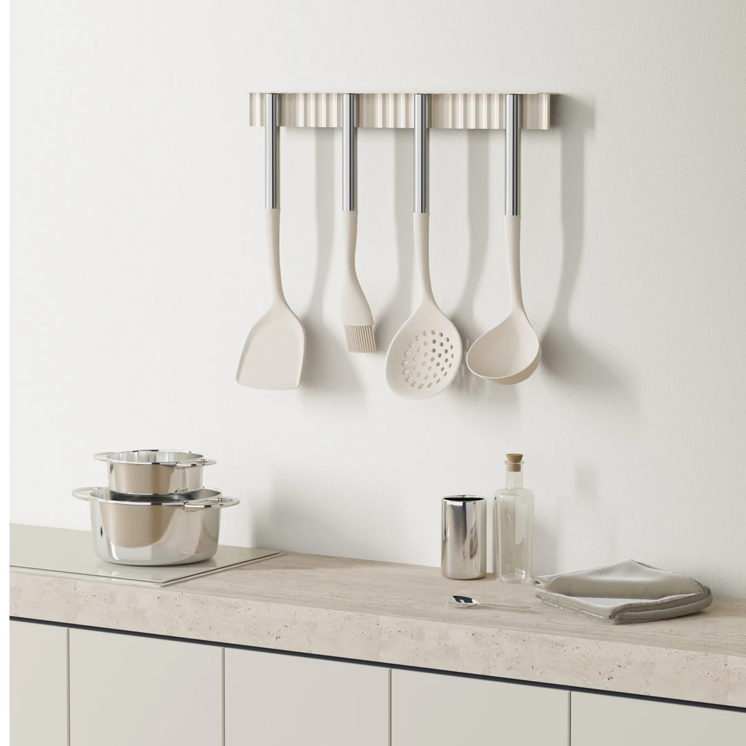 OOU/欧欧优硅胶锅铲厨房炒菜做饭工具不粘锅专用耐高温磁吸5件套