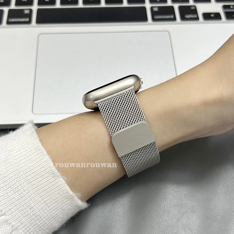 米兰尼斯金属磁吸表带适用iwatchS11/10/9/87表链49mm/456/ultra2
