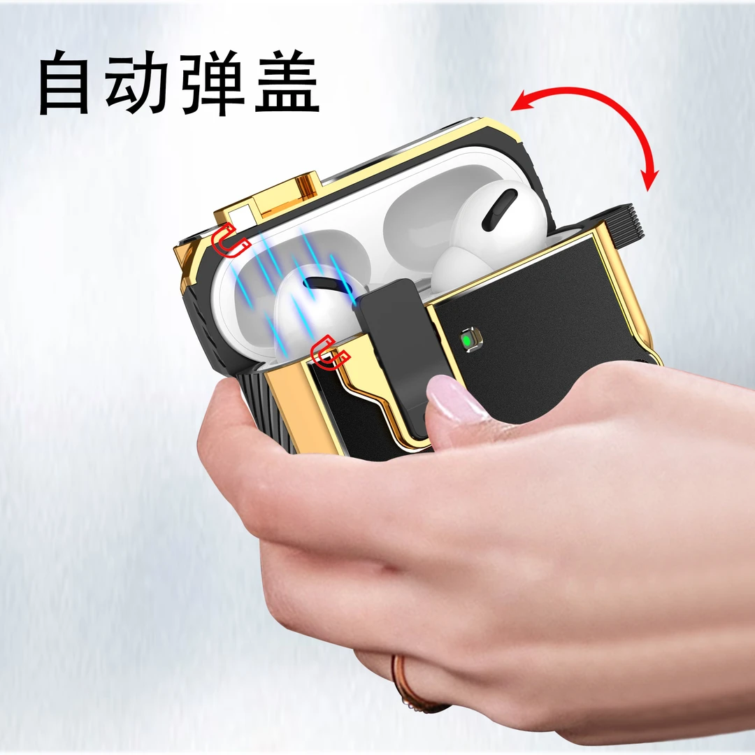 自动弹盖耳机壳适用AirPodsPro2二代苹果新三四五华强北345保护套
