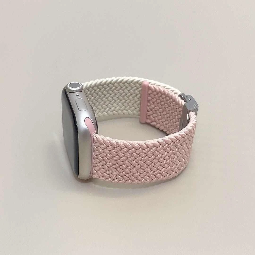 编织卡扣表带适用iWatch苹果S11/10/S9Ultra/8/7/5/2腕带se/46mm