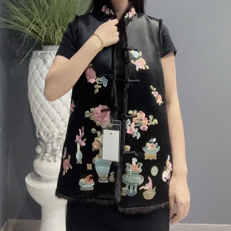 【花开富贵】国风两面穿马甲 24622时尚新中式马夹中国风百搭