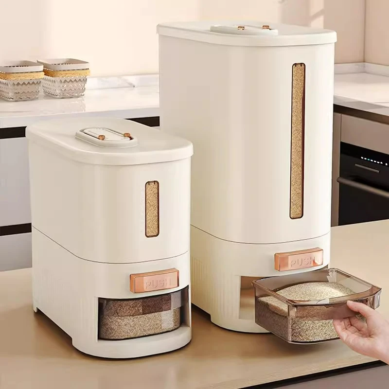 优勤米桶家用防虫防潮密封装米箱面桶米面储存容器高端按压米缸