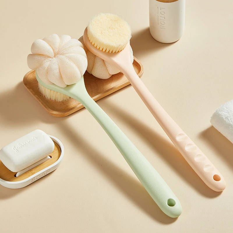 洗澡刷子搓背不求人长柄刷软毛双面沐浴刷搓泥去灰搓澡刷背神器