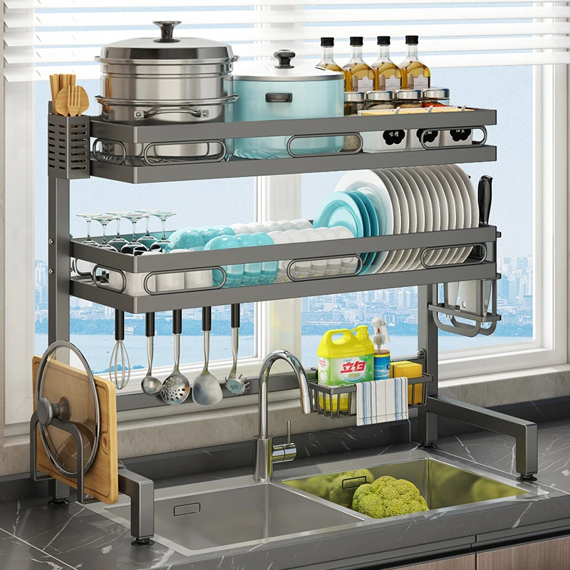 厨房水槽置物架台面碗盘收纳架多功能洗碗架水池上放碗碟架沥水架