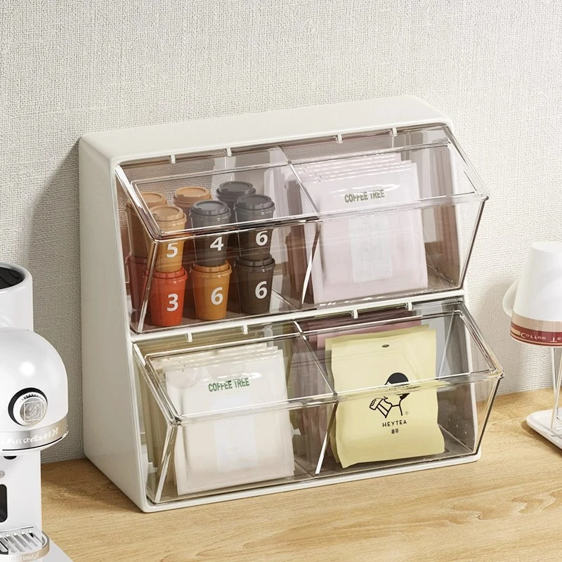 优勤茶包收纳盒胶囊咖啡亚克力架办公室茶水间桌面茶叶零食置物架