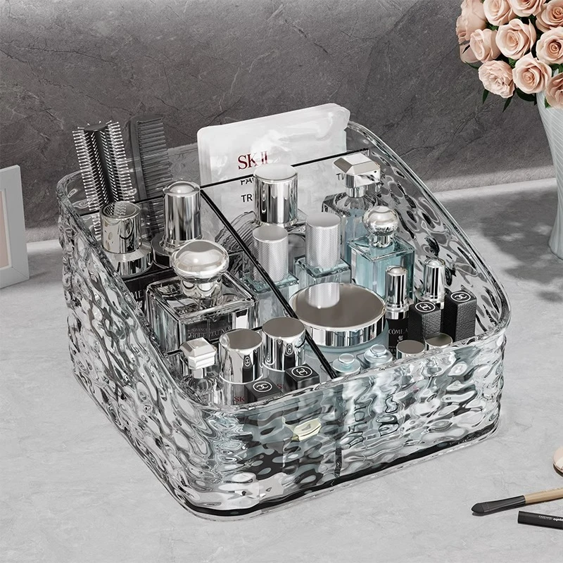优勤轻奢化妆品收纳盒桌面梳妆台护肤品高级感亚克力大容量置物架
