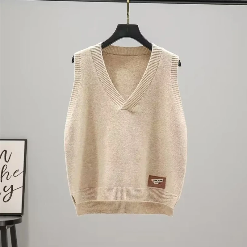 马甲针织背心女士2022年韩版秋装新款V领纯色毛衣马夹洋气上衣