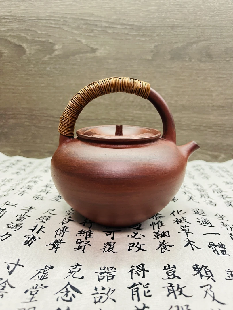 【半斋上新】红粉引 桃心提梁 煮茶壶 煮水壶 复古手工