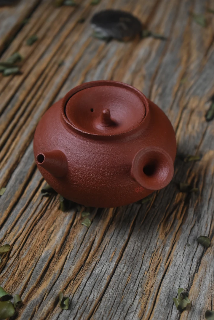 【半斋紫砂壶】红泥紫砂壶3#110cc 纯手工拉制 侧把壶 泡茶壶