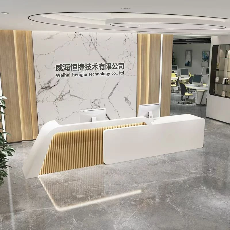 公司前台接待台酒店售楼部大厅迎宾台收银台简约培训机构吧台定制