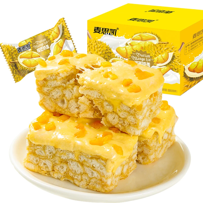 【20根/9.9元】麦思凯榴芒奶盖沙琪玛添加新鲜果肉糕点小零食高品