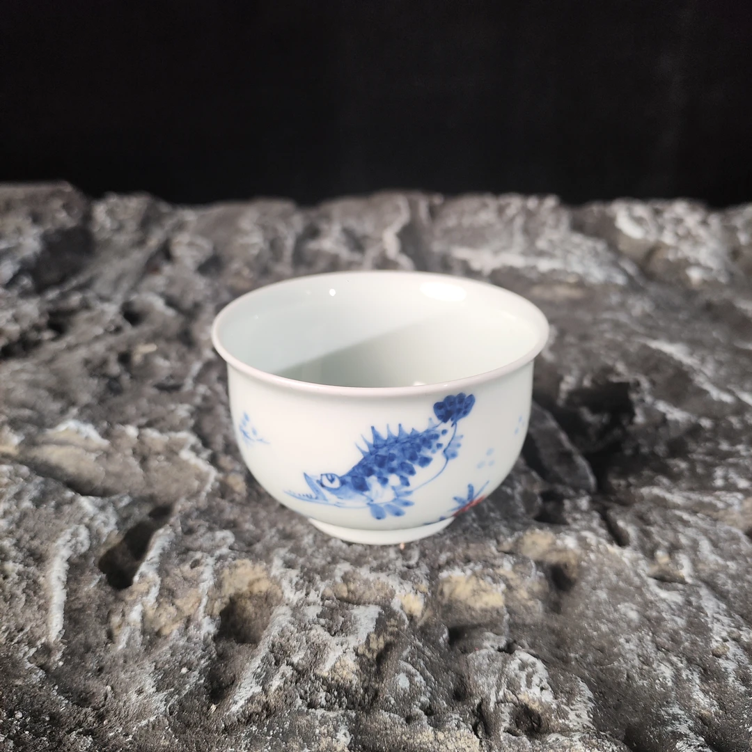 小桥窑  桃花鳜鱼炉式杯