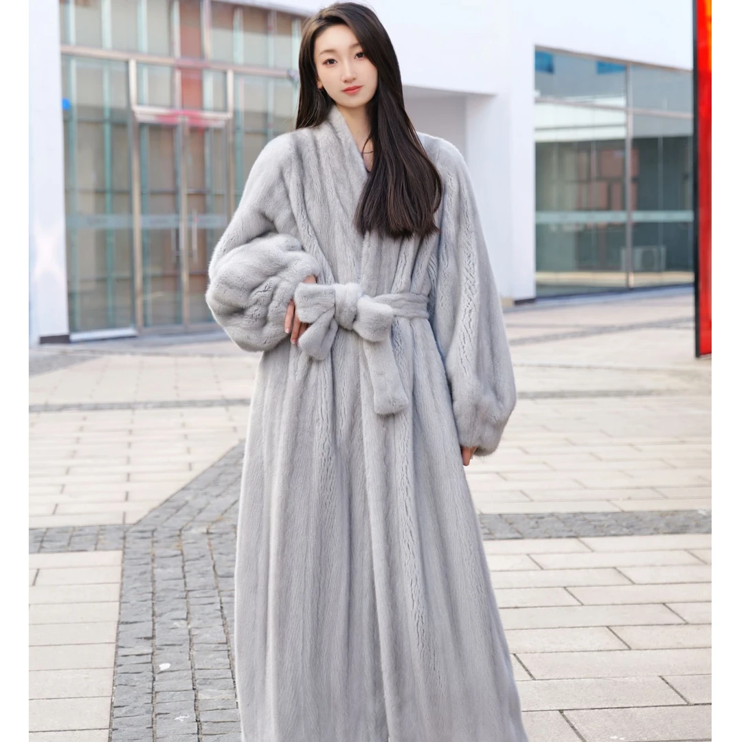 FULEN弗林「极北之光」2024新款天鹅绒丹麦紫金短二水貂轻奢皮草