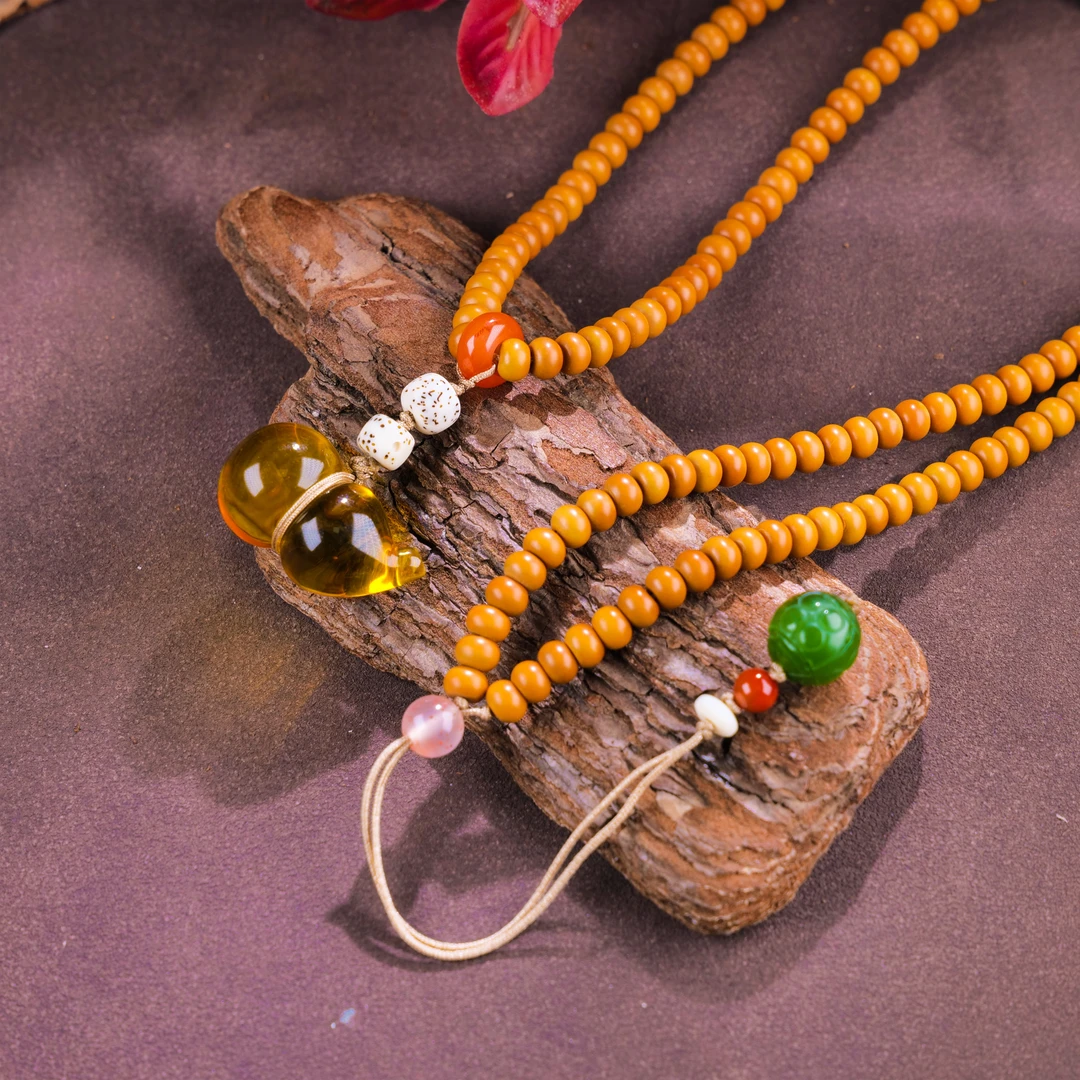 【小雨来了】橄榄核链子配金珀福禄吊坠 拍对应款式 拍一发一