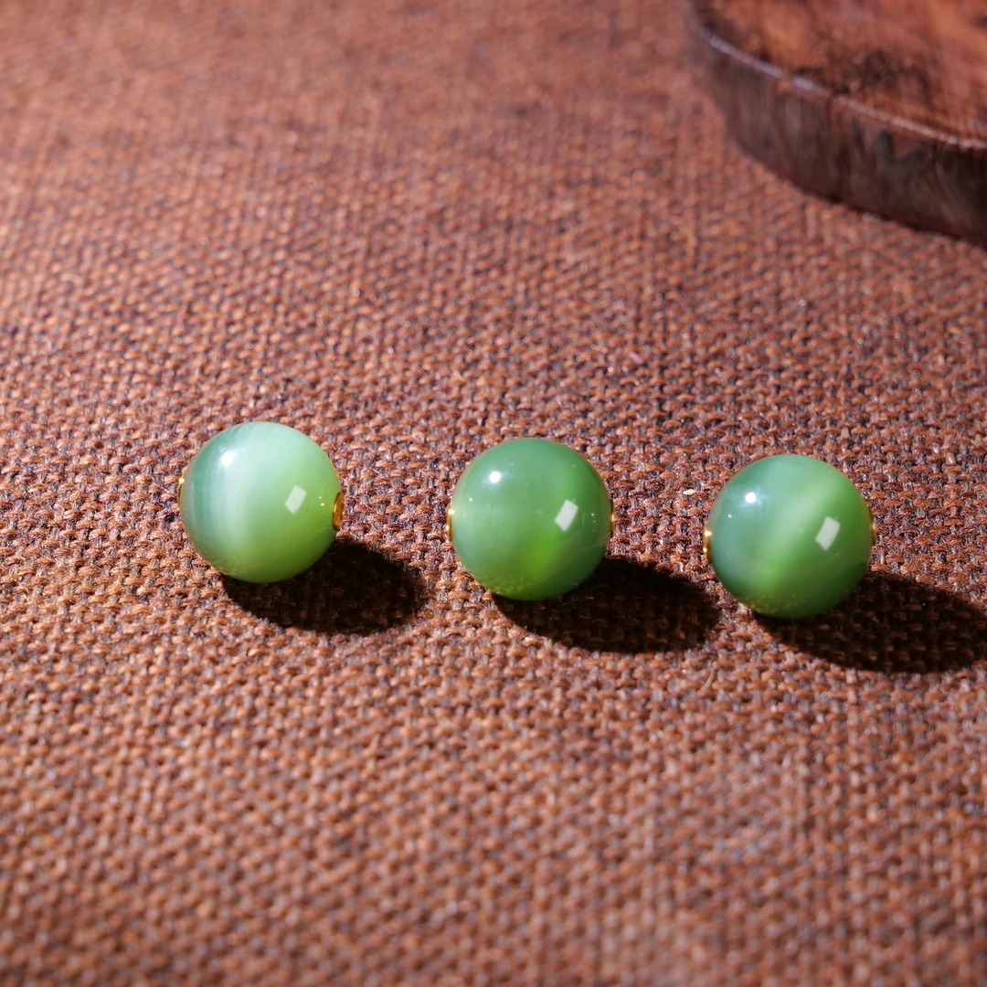 【石头序】18k金 16mm碧玉单珠路路通 多样性发一件