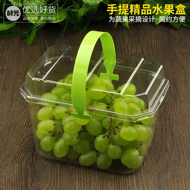 鲜元网红手提水果盒3斤草莓手拎一次性冬枣果篮打包盒2斤包装盒