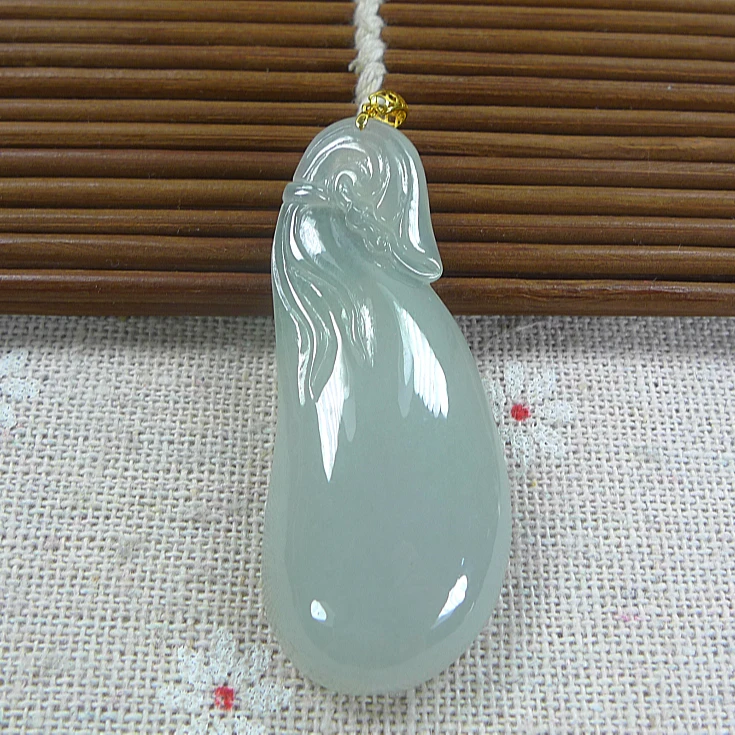 缅甸天然翡翠A货  老坑冰种福袋代代有财吊坠镶18k金