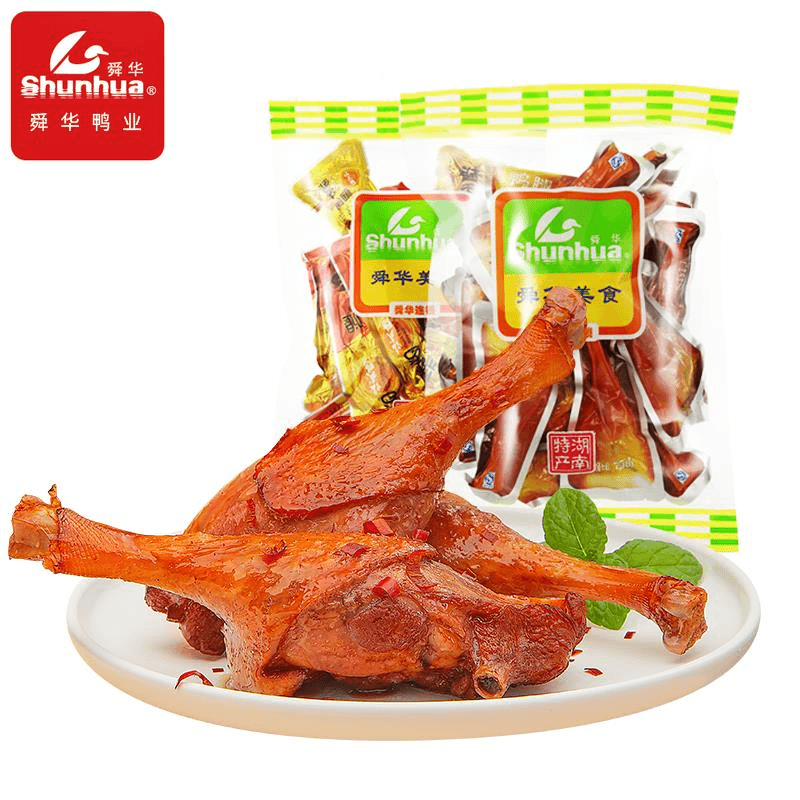 南美豹 【舜华】湖南特产正宗临武鸭散香辣鸭腿酱香味零食小吃整腿笋1g