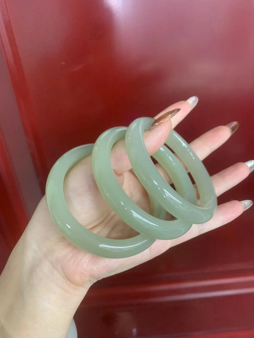 天然和田玉高冰底茶晴手镯多样性发货拍一发一028