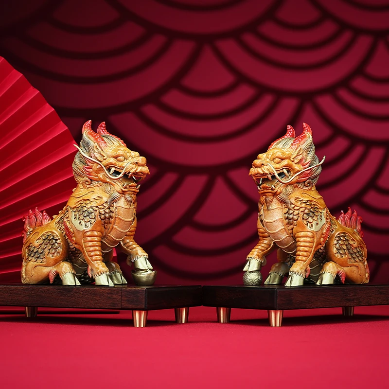 黄铜祥瑞麒麟摆件