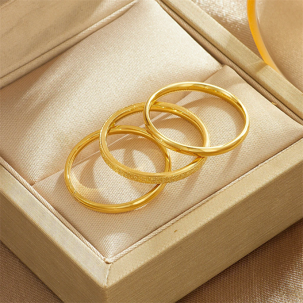 钛钢戒指 网红素圈三生三世戒指小众气质不掉色男女情侣对戒指环