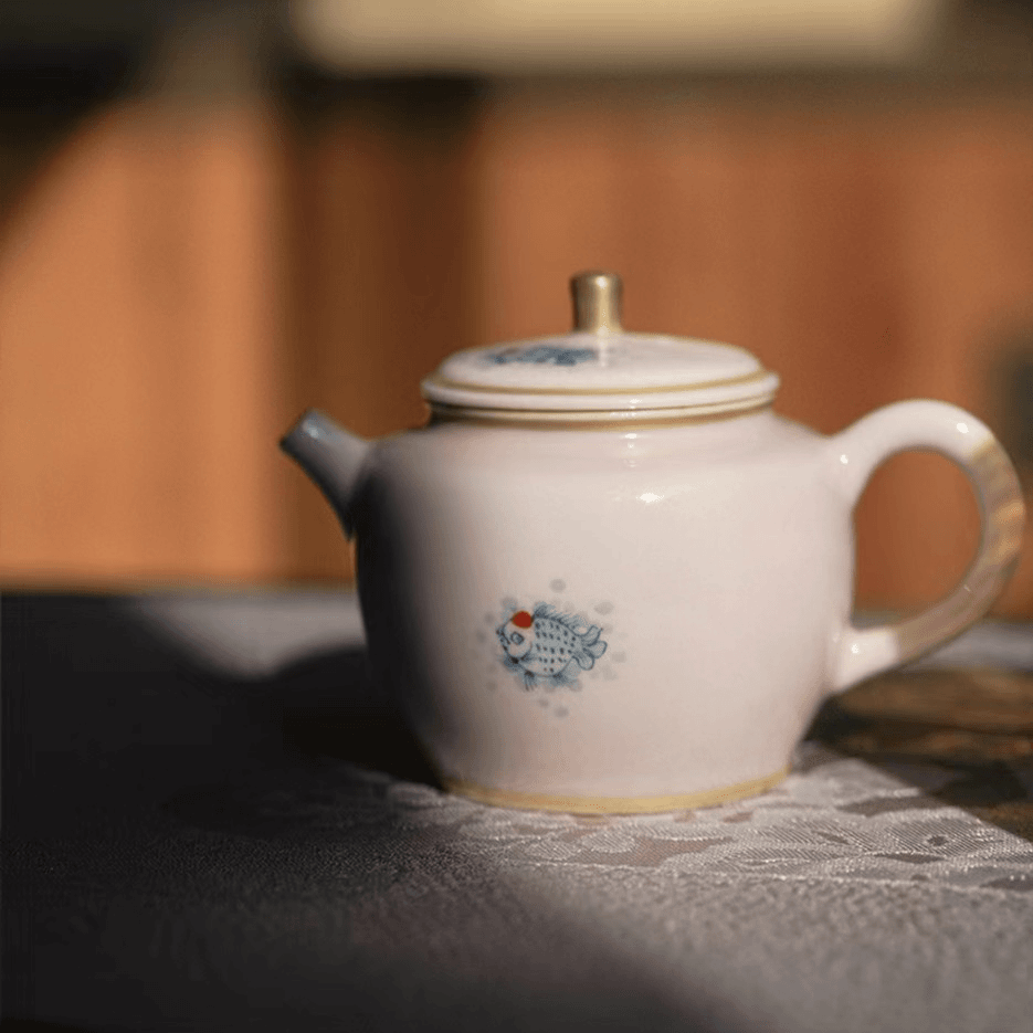 观云拟古景德镇陶瓷小品壶主人杯手工手绘泡茶壶安知鱼复古茶具