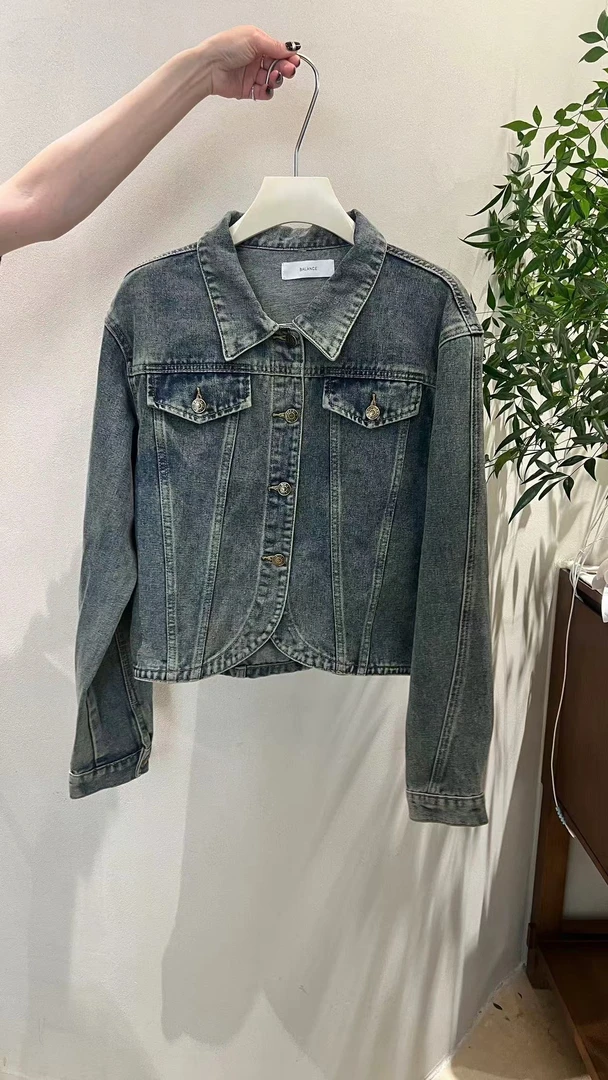 Balance复古弧形牛仔短外套 9028（福福）