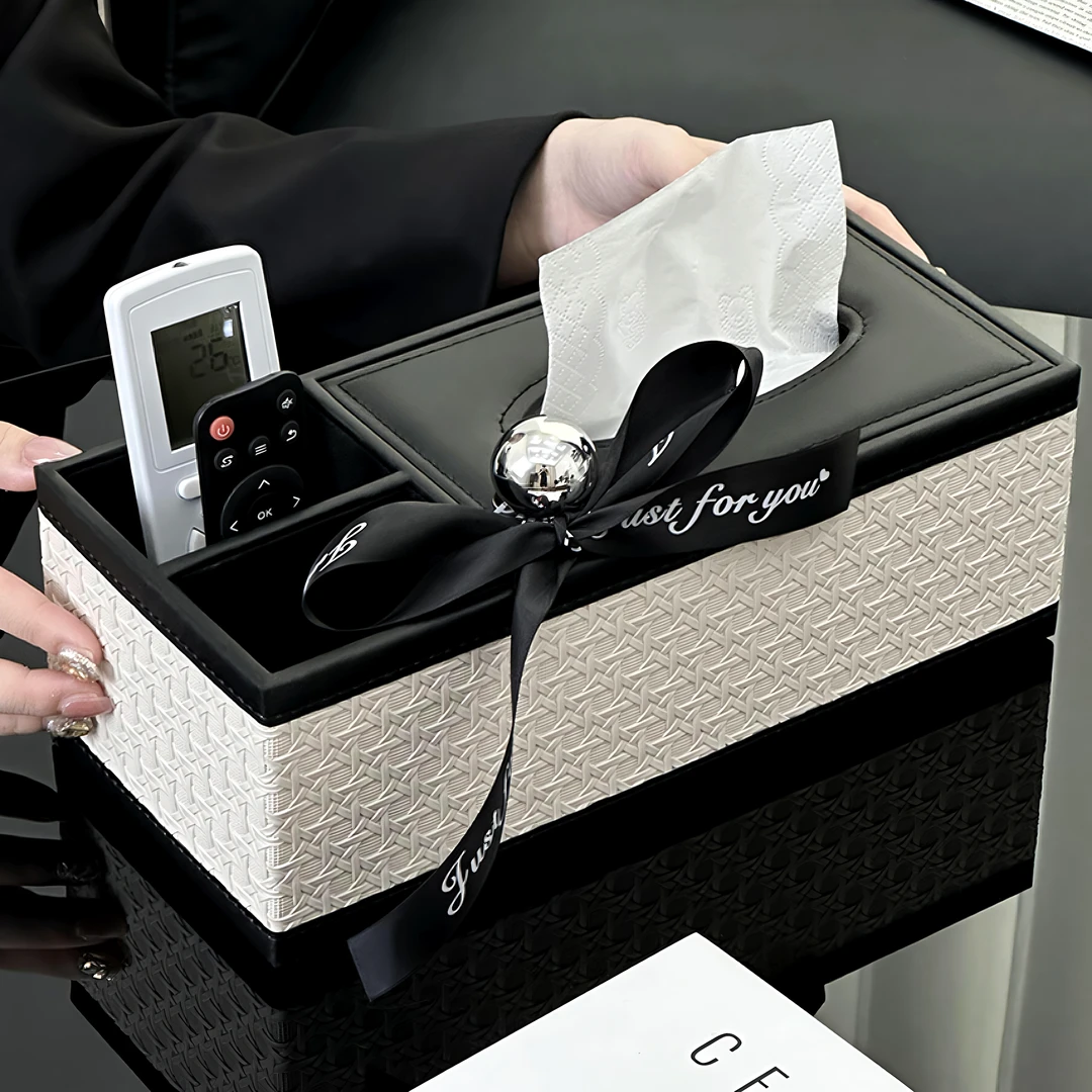 纸巾盒客厅家用高级带收纳家用抽纸盒轻奢风高颜值创意遥控器桌面