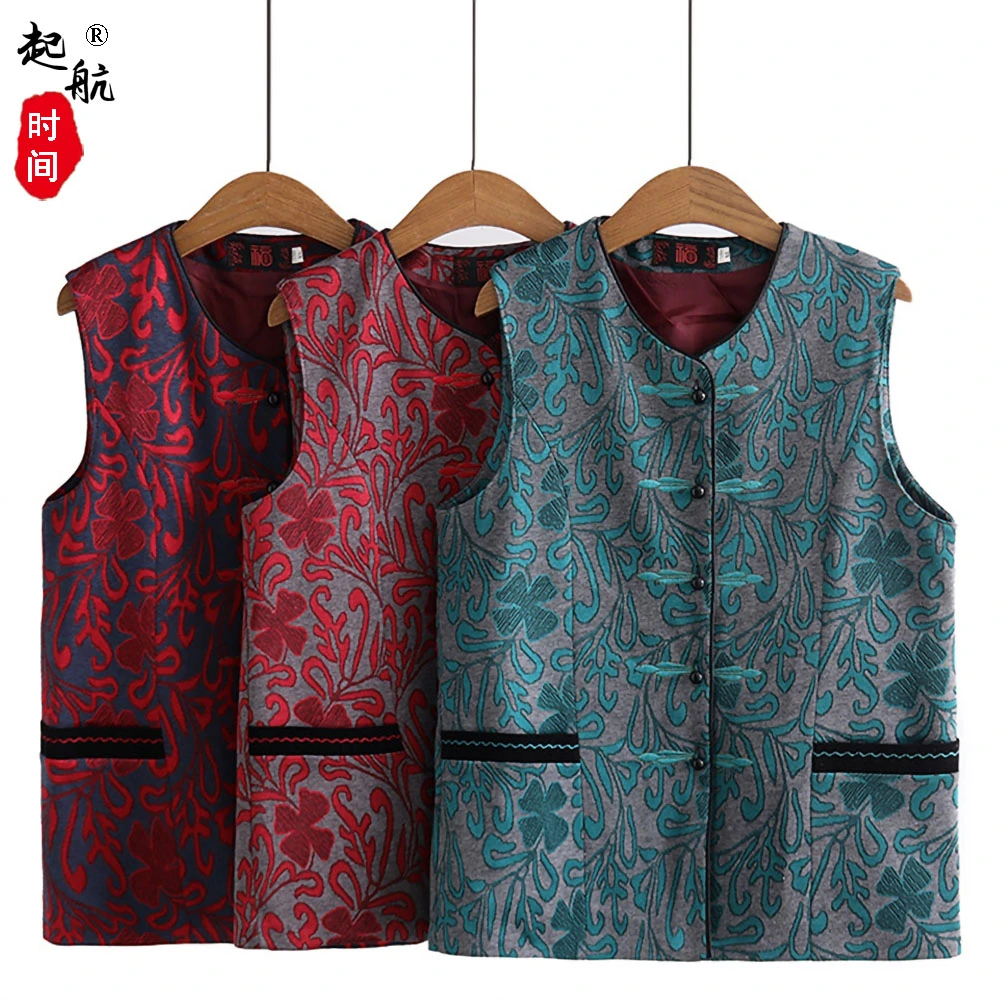 老年人春秋马甲冬季绒奶奶春装坎肩外套妈妈背心外穿太太老人衣服