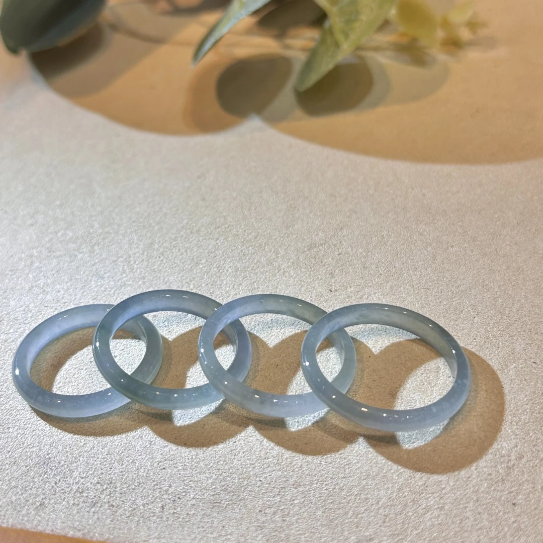 【金凯麟金凯店】天然翡翠A货蓝水翡翠素圈戒指发一件 多样性发货