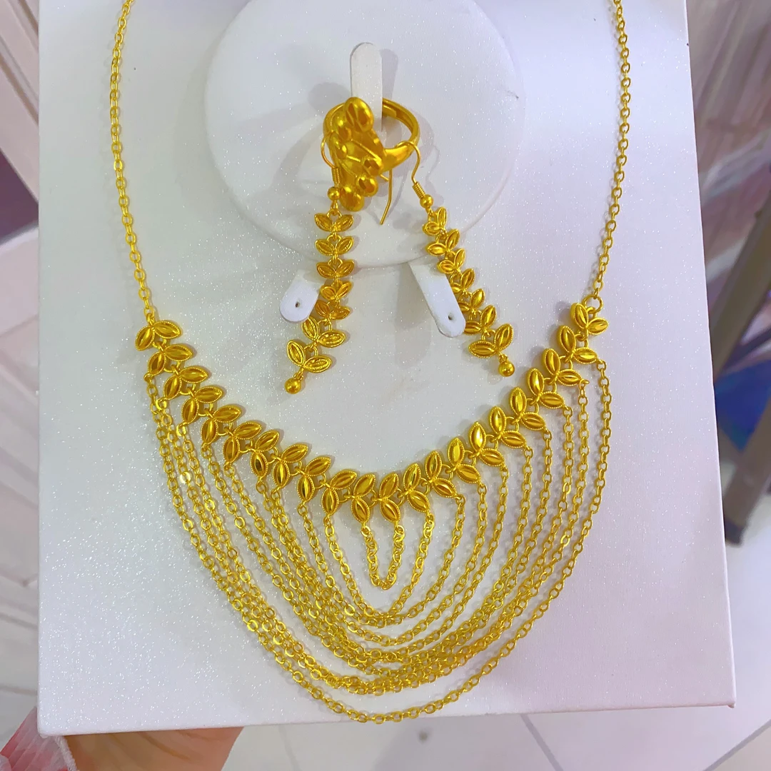 铜合金亚克力项链 新款精美时尚nipal三件套首饰百搭精致甜美饰品