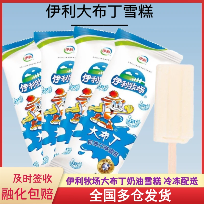 伊利牧场大布丁奶油雪糕冰棍网红冰淇淋激凌冷饮经典怀旧批发整箱