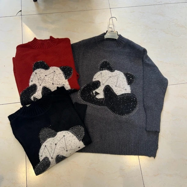 冬季中长款半高领大版毛衣