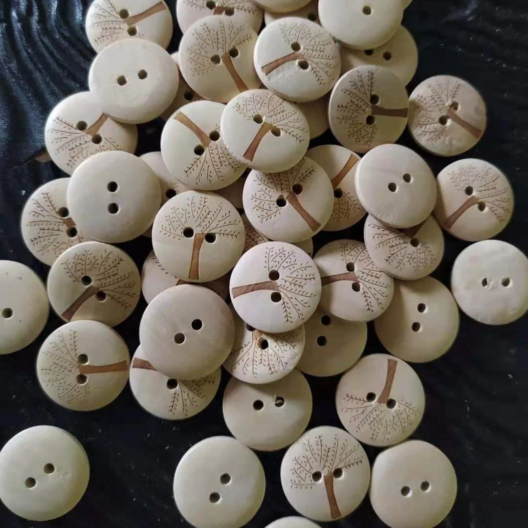 15/20/25mm实木木扣手工DIY圆形纽扣外套扣子面包扣被套